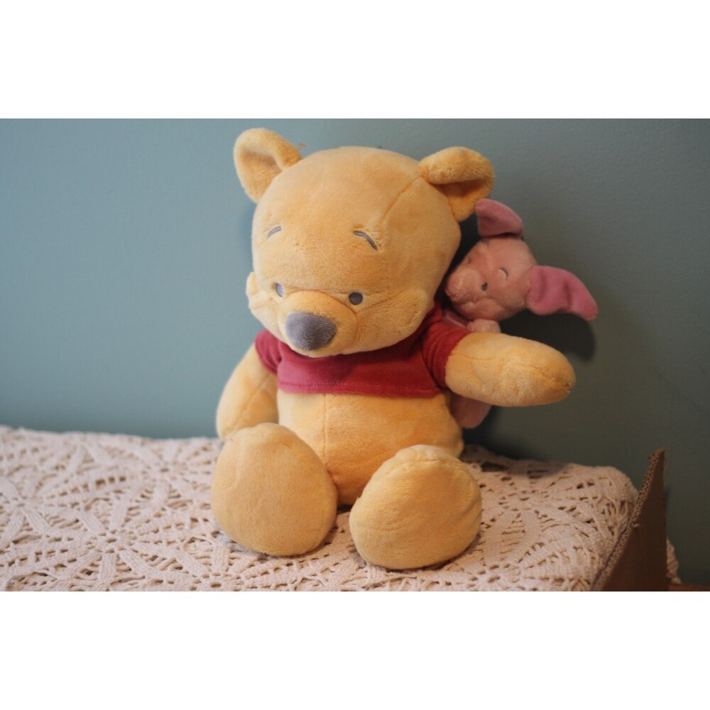 Disney Parks Winnie the Pooh with Piglet on Shoulder Plush 16 Inches